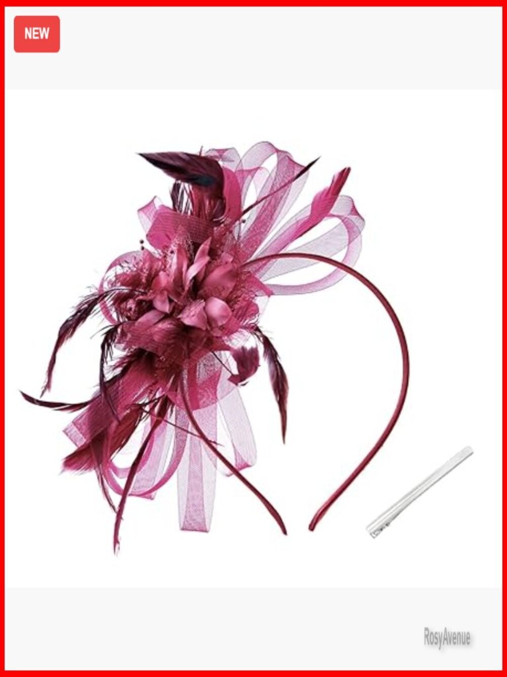 Women's Fascinator Hat with Feathers Mesh Headband Clip Tea Party Accessory